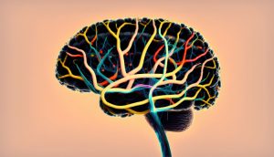 Neurology concept depicted in an image of stylized brain with vividly colorful lines indicating neural pathways. Generative AI Brain Mapping qEEG for Mental Health Treatment at Ambrosia | Florida Mental Health Treatment